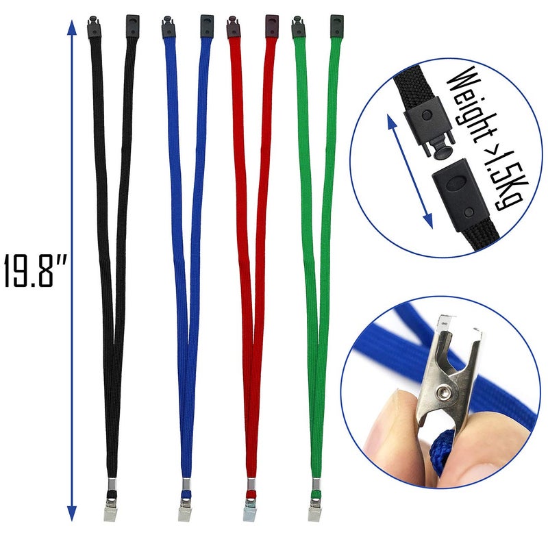 Beebel Black Lanyards 25 Pack Breakaway Lanyard Comfortable Neck Straps Premium Bulk Lanyards Badge Bulldog Clip - Image 4